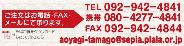 ご注文はお電話FAXで承ります。※メールでのご注文には対応いたしておりません。何卒ご了承ください。TEL092-942-4841 FAX092-942-4844